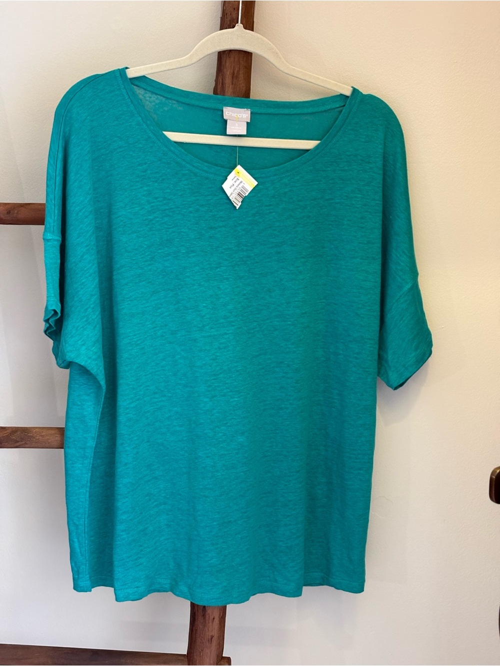 Chico's Teal Crewneck Knit Top XL (Size 3)